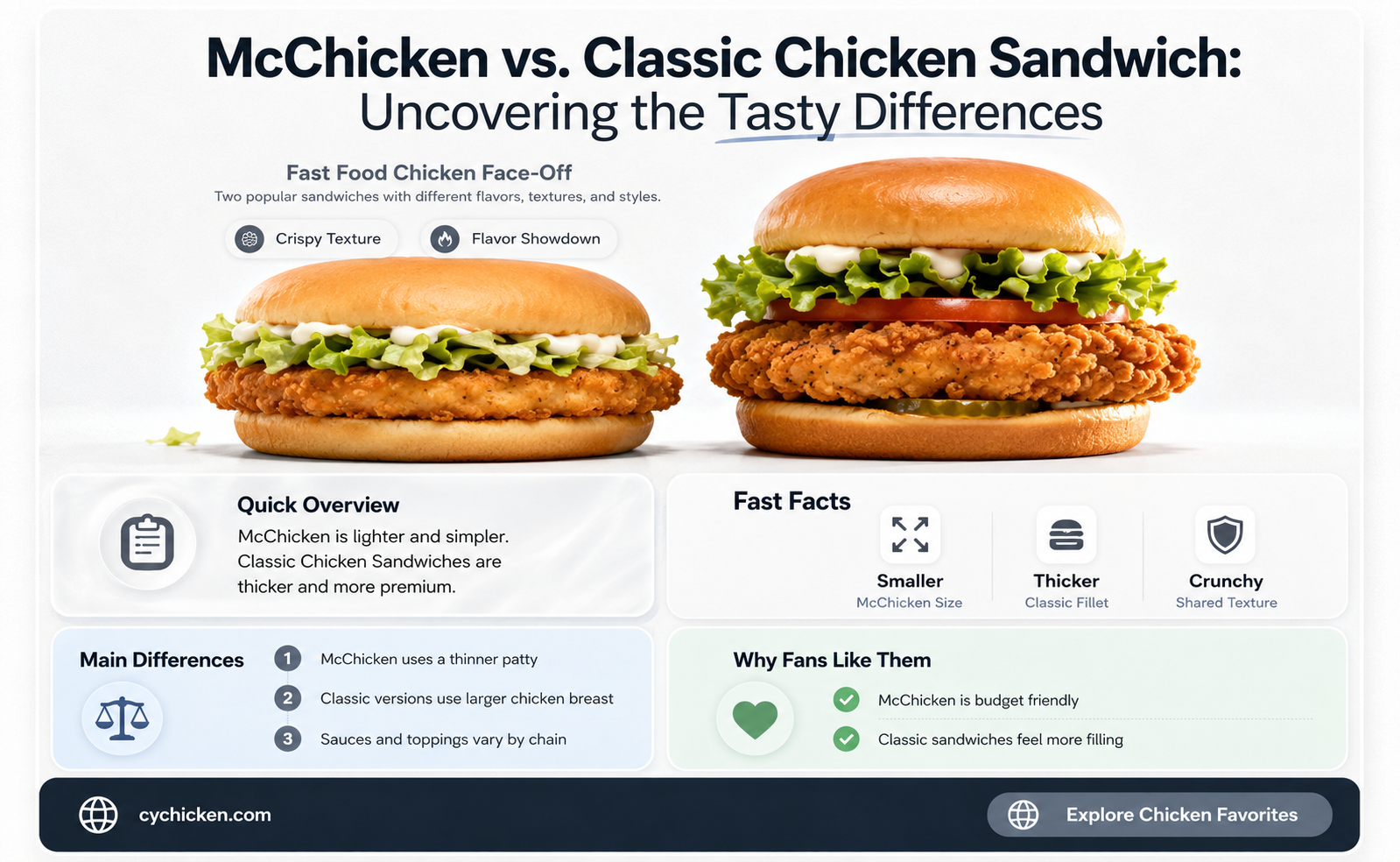 are the mcchicken and the classic chicken sandwich different