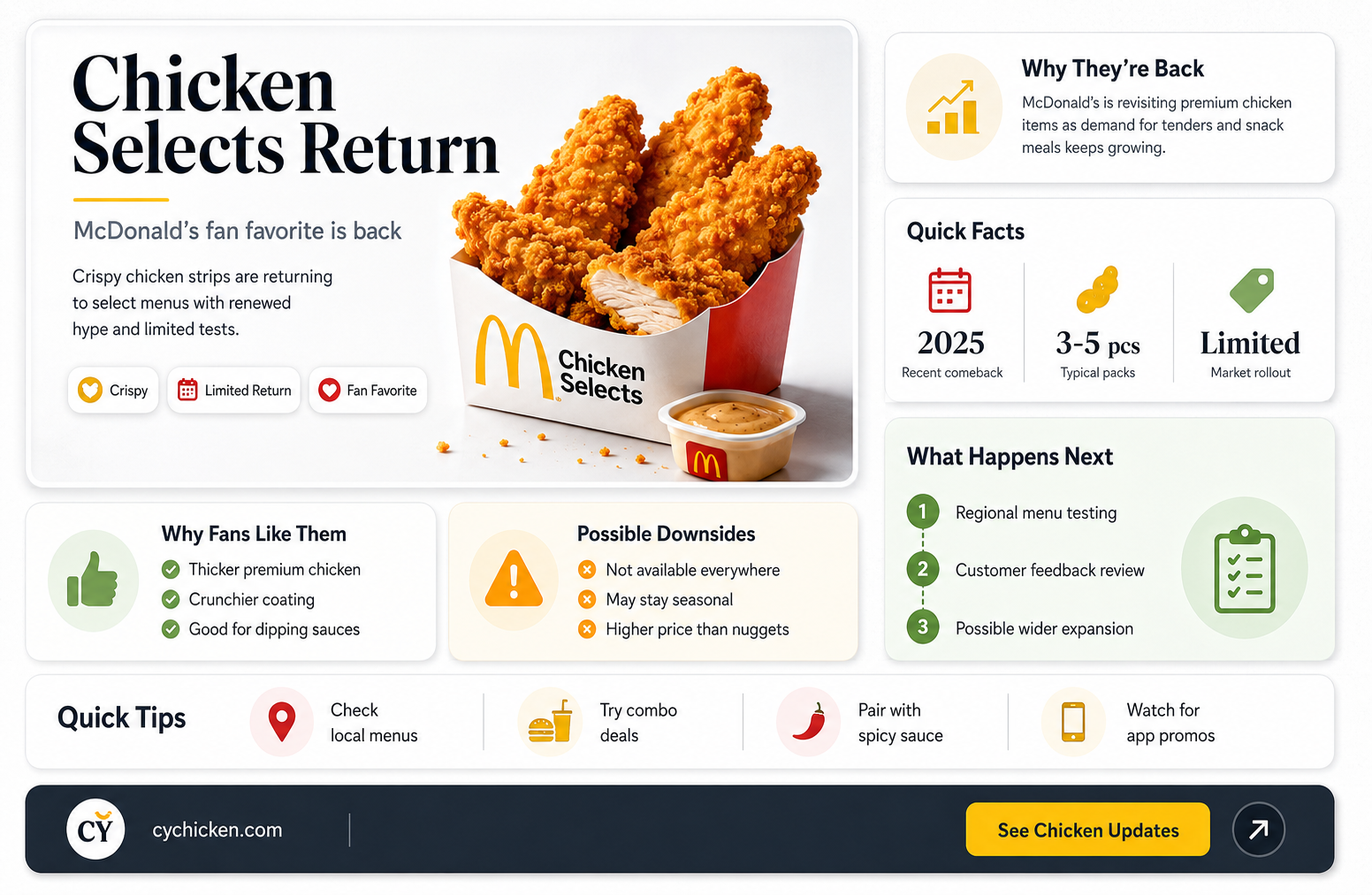 are chicken selects back at mcdonald