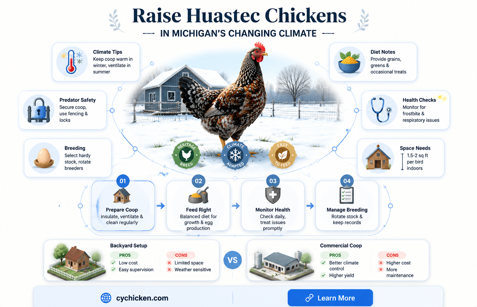 are huastec chicken hard to raise in michigan