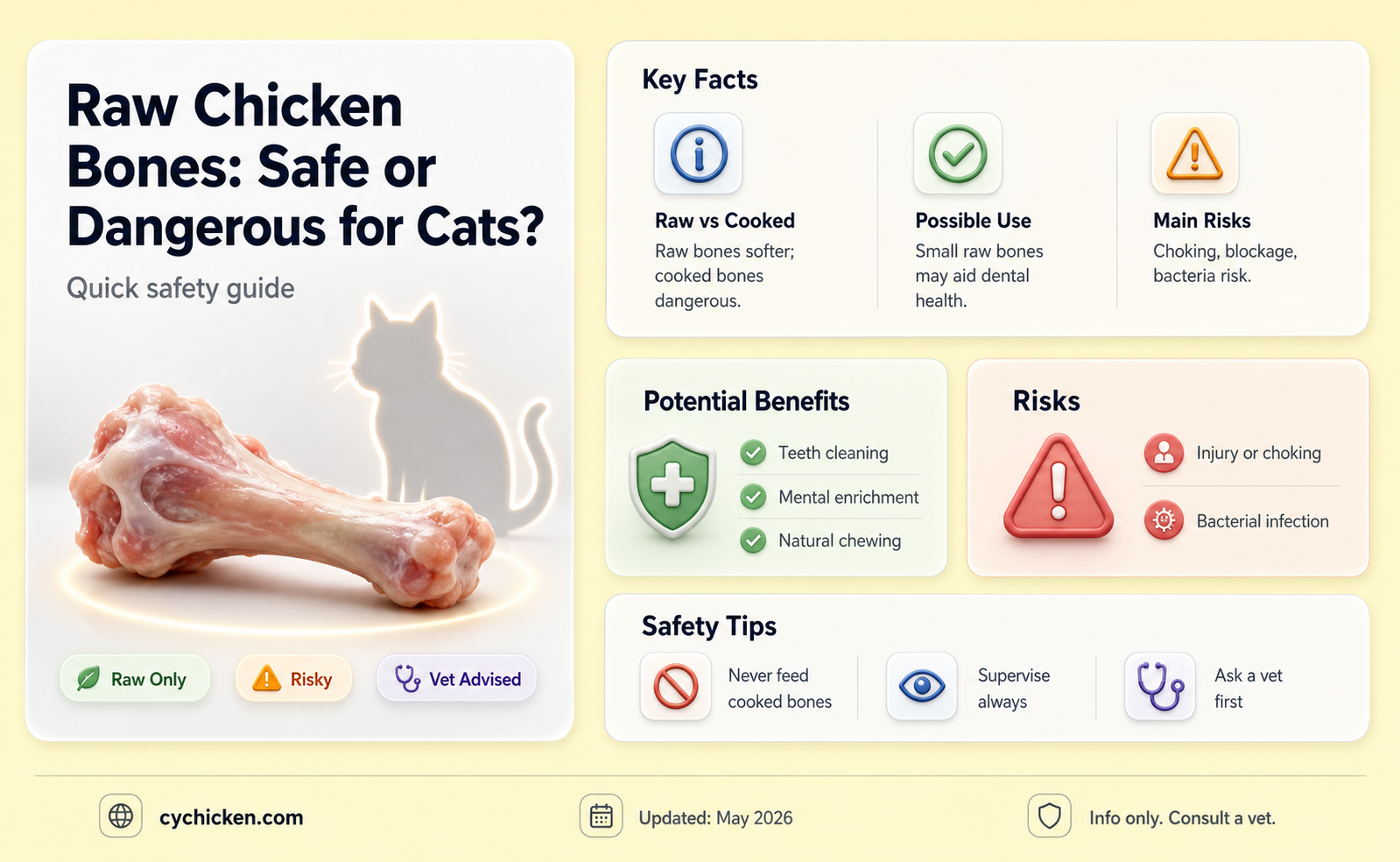 are bone bits in ground raw chicken dangerous for cats