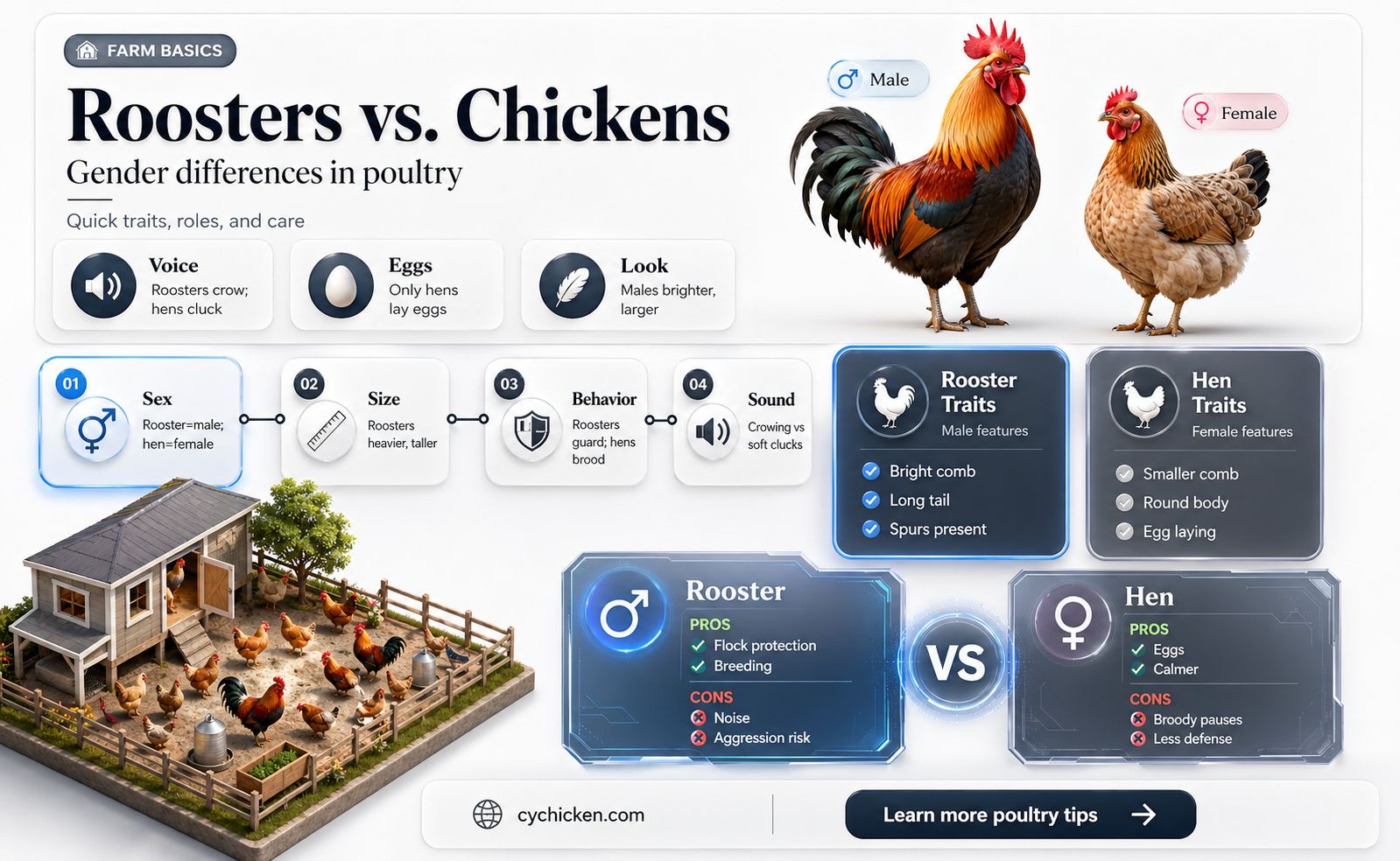 are a rooster and a chicken the same