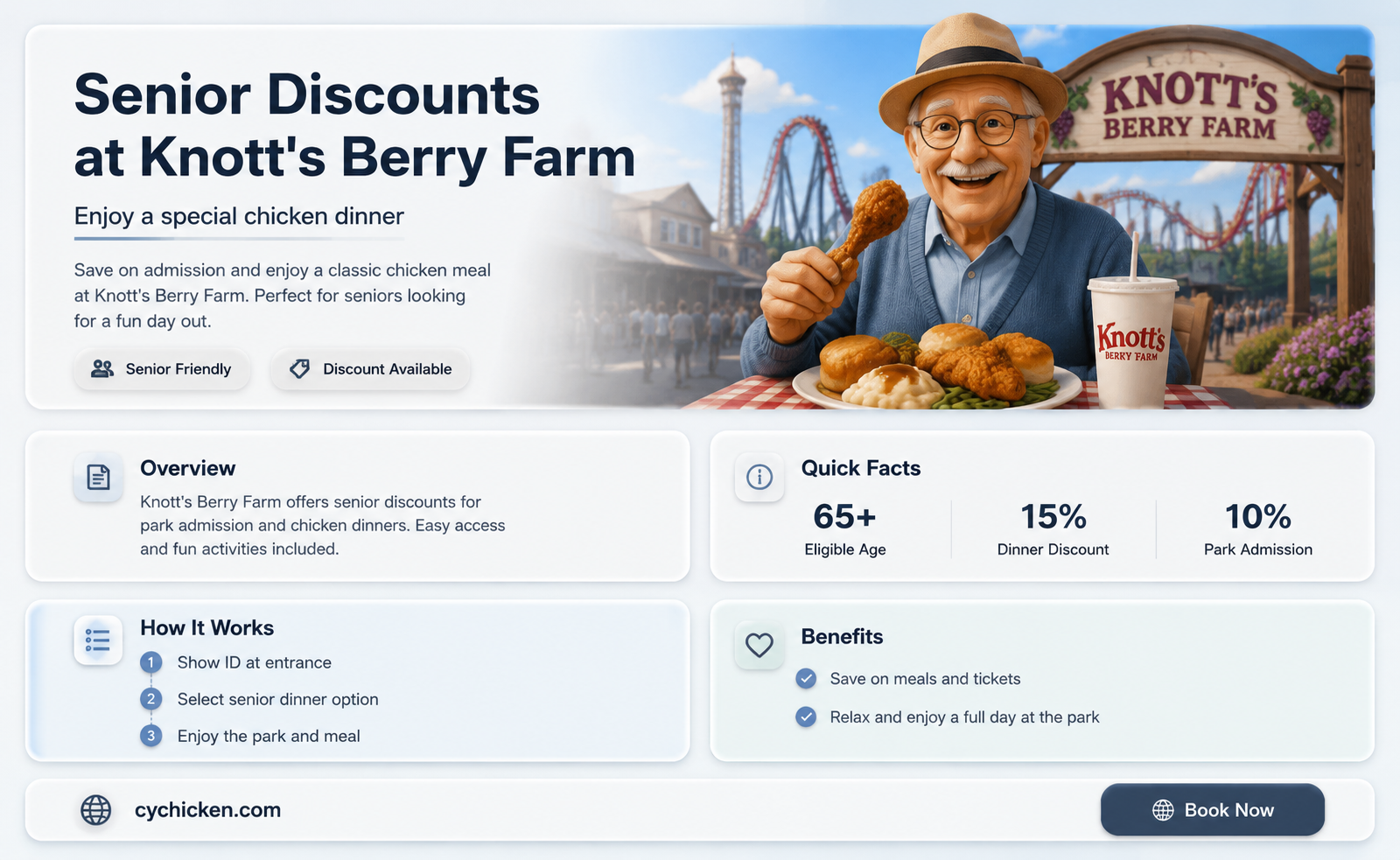 are there senior discounts for knotts berry farm chicken dinner