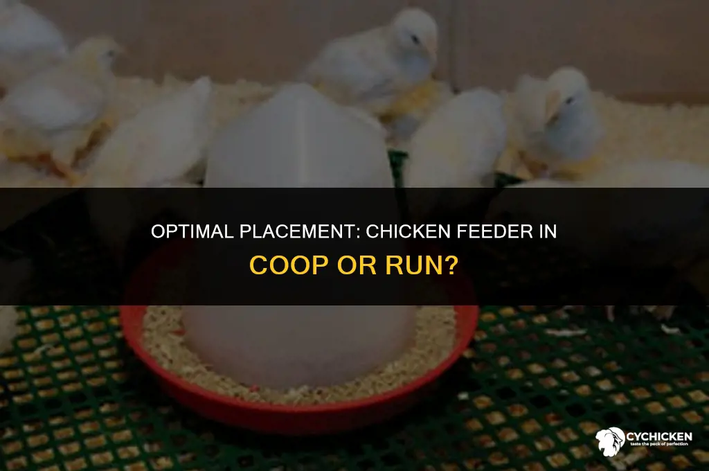 should chicken feeder be in coop or run