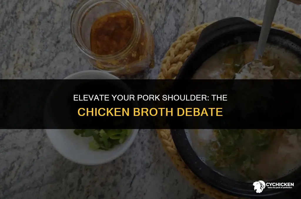 should i add chicken broth to pork shoulder