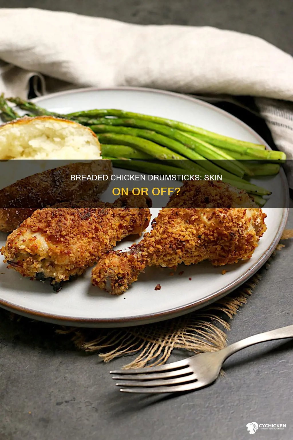 should i bread my chicken drum drumstick with skin