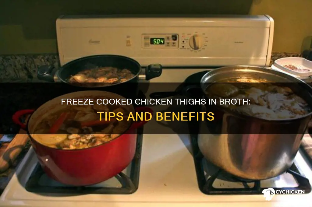 should i freeze cooked chicken thighs in thebroth