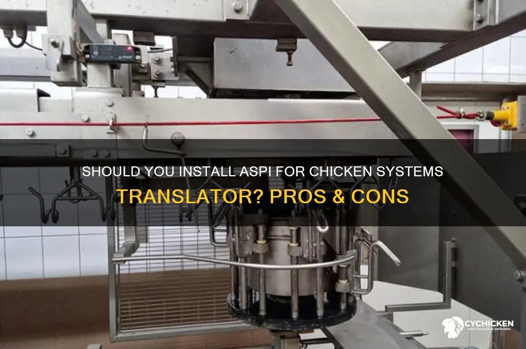 should i install aspi for chicken systems translator
