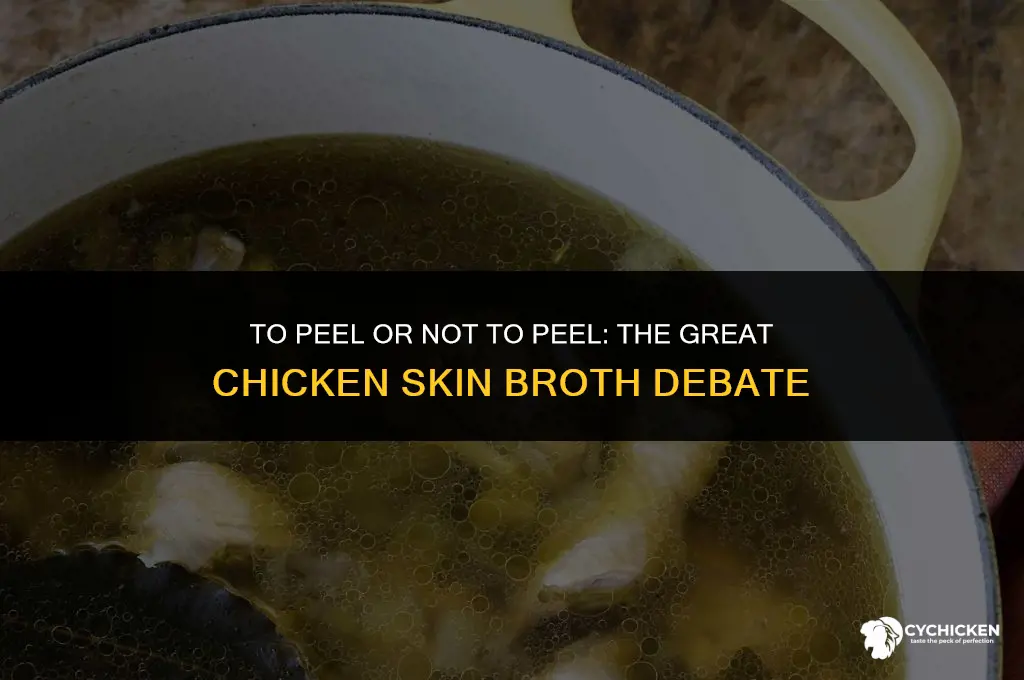 should i leave the chicken skin in broth