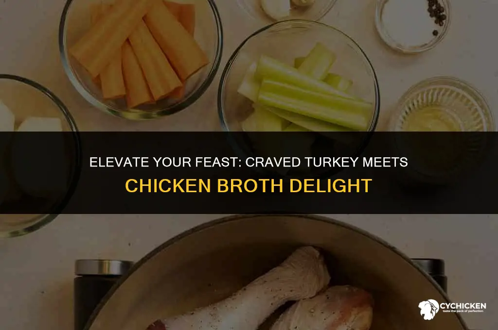 should i put craved turkey in chicken broth to serve