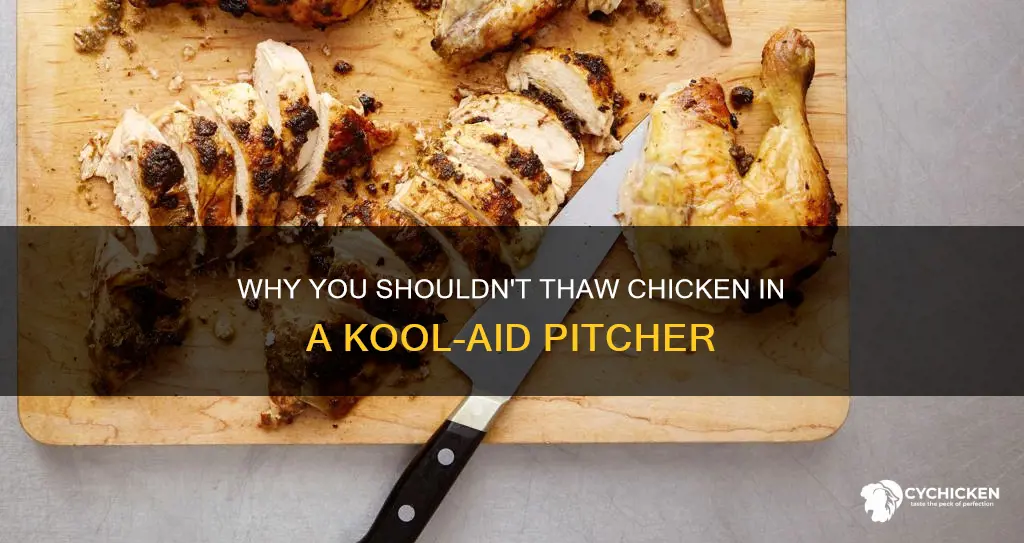 should i thaw raw chicken in thr kool aid pitcher