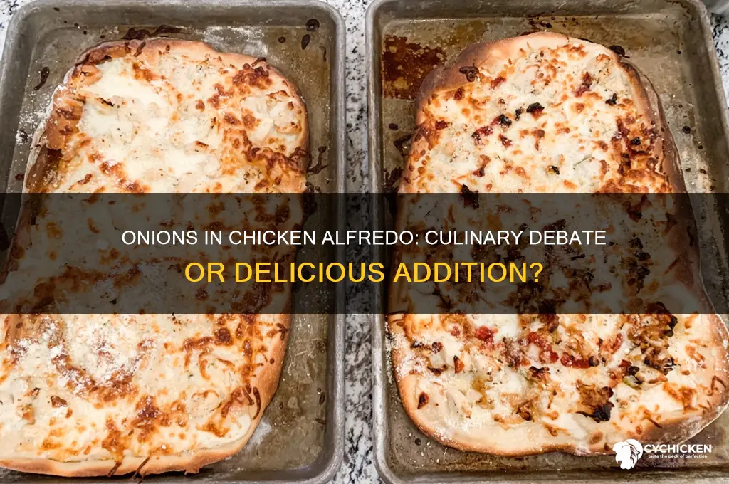 should there be onions in chicken alfredo
