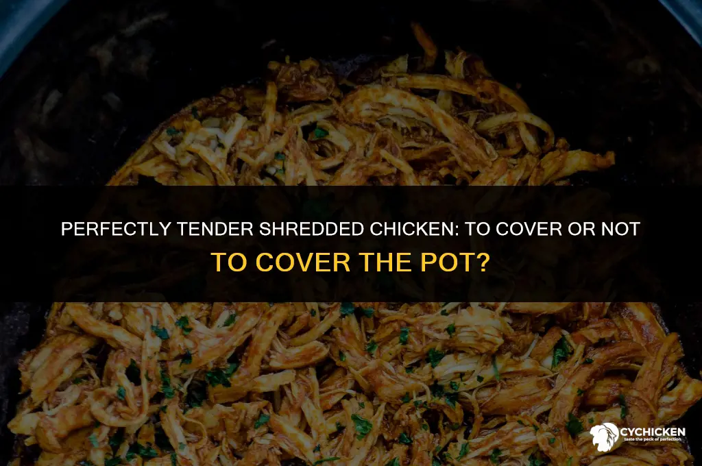 should you cover the pot when making shredded chicken