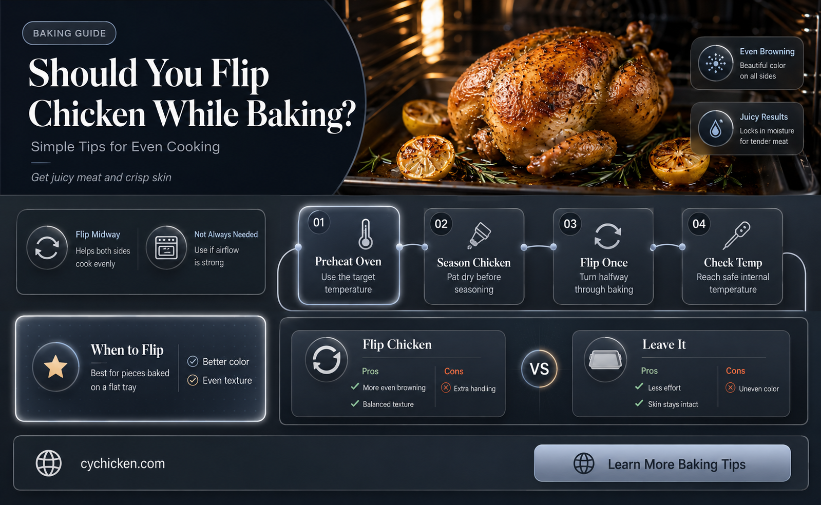 are you supposed to flip chicken when baking