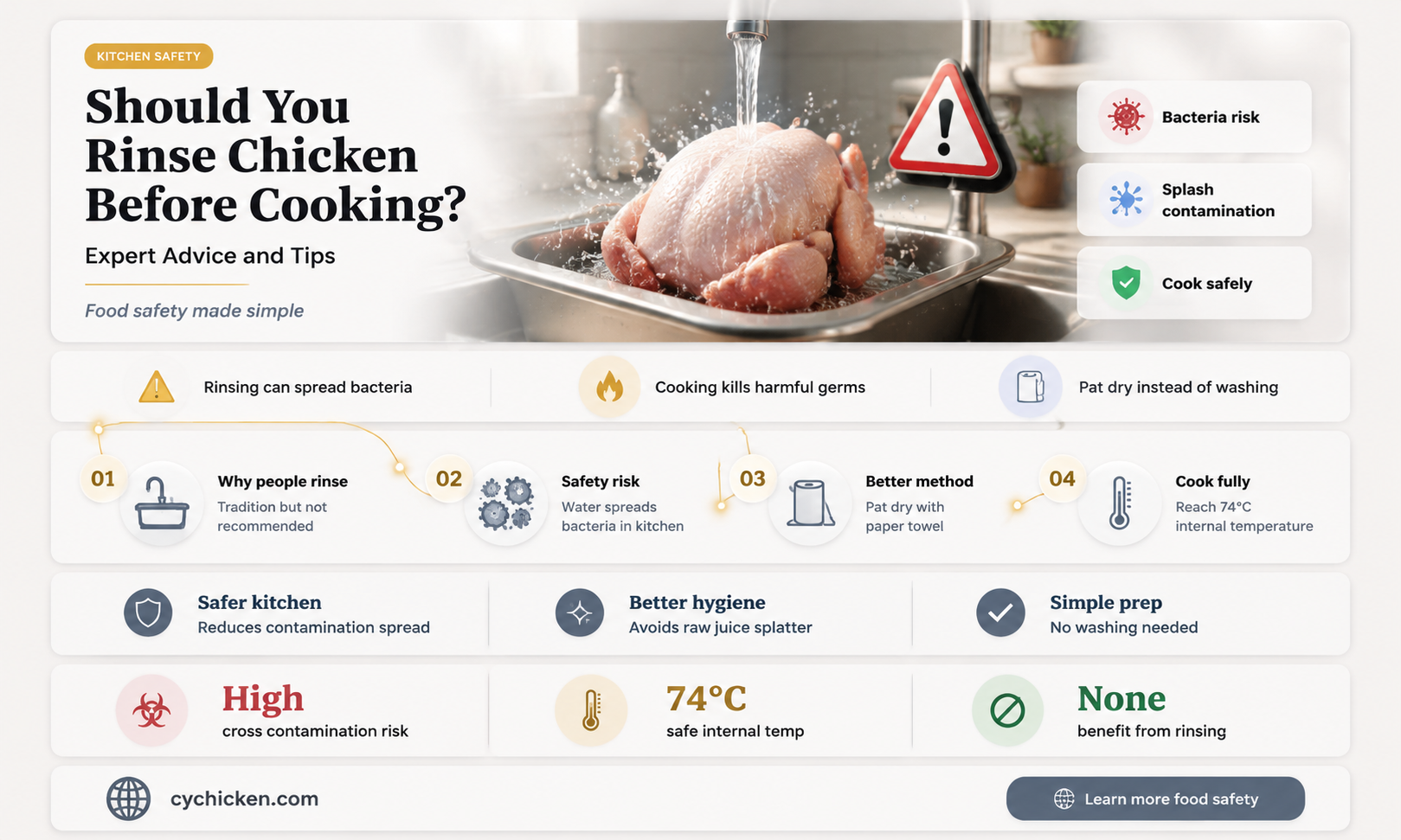 are you supposed to rinse off chicken