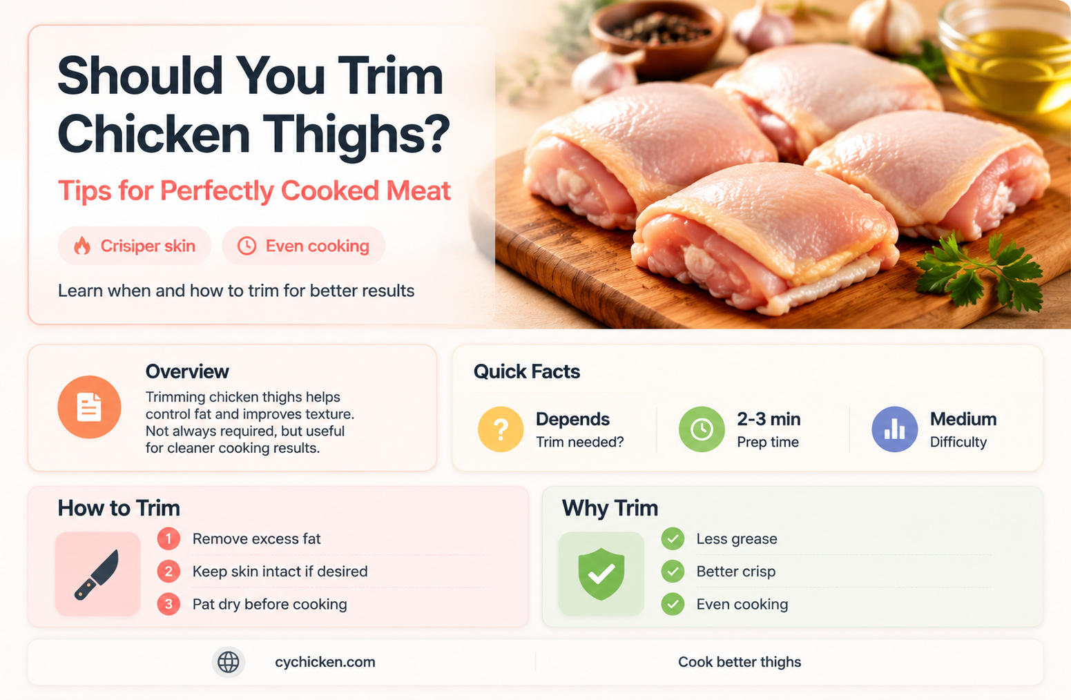 are you supposed to trim chicken thighs