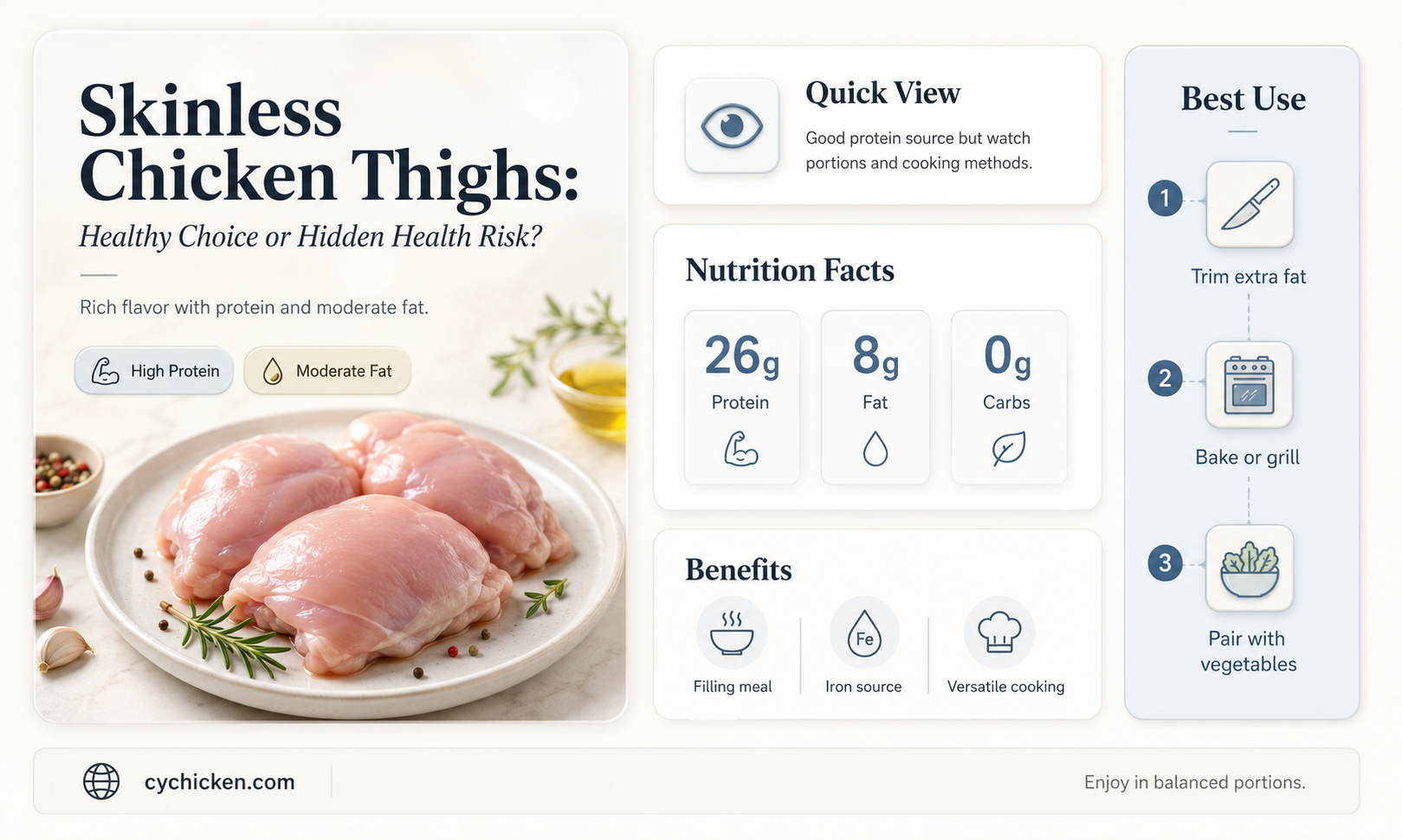 are skinless chicken thighs bad for you