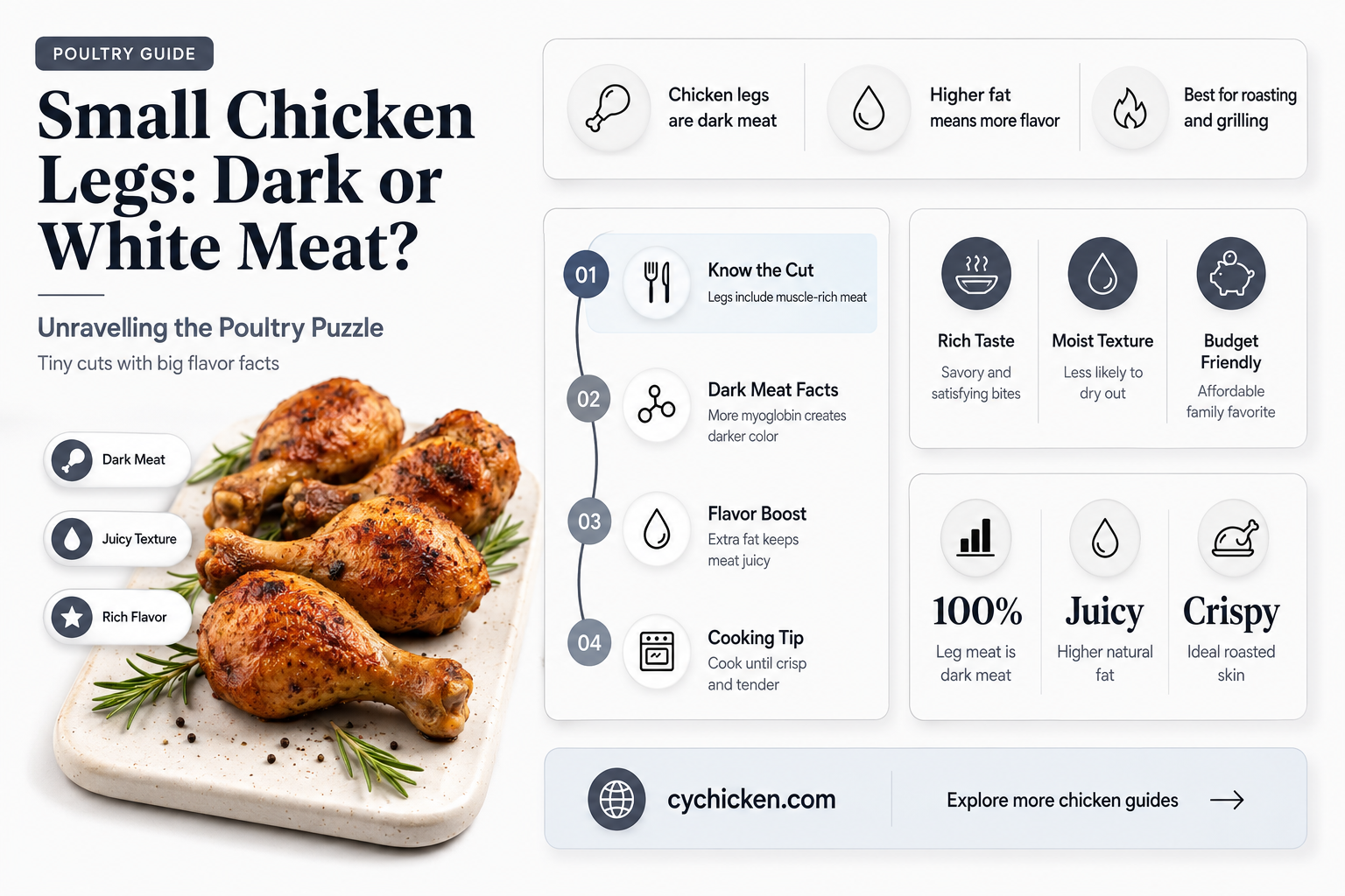 are small chicken legs dark or white meat