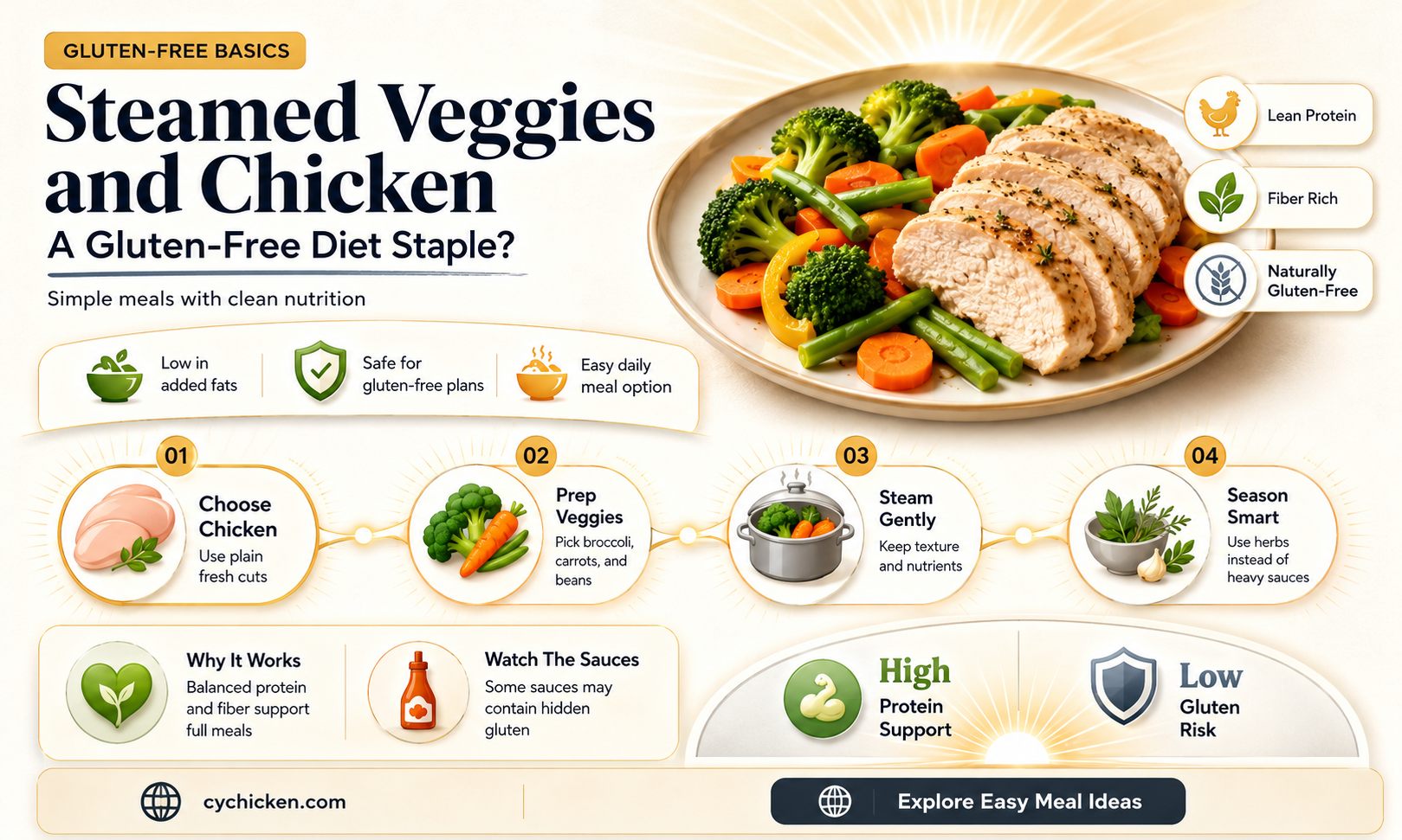 are steamed vegetables and chicken gluten free