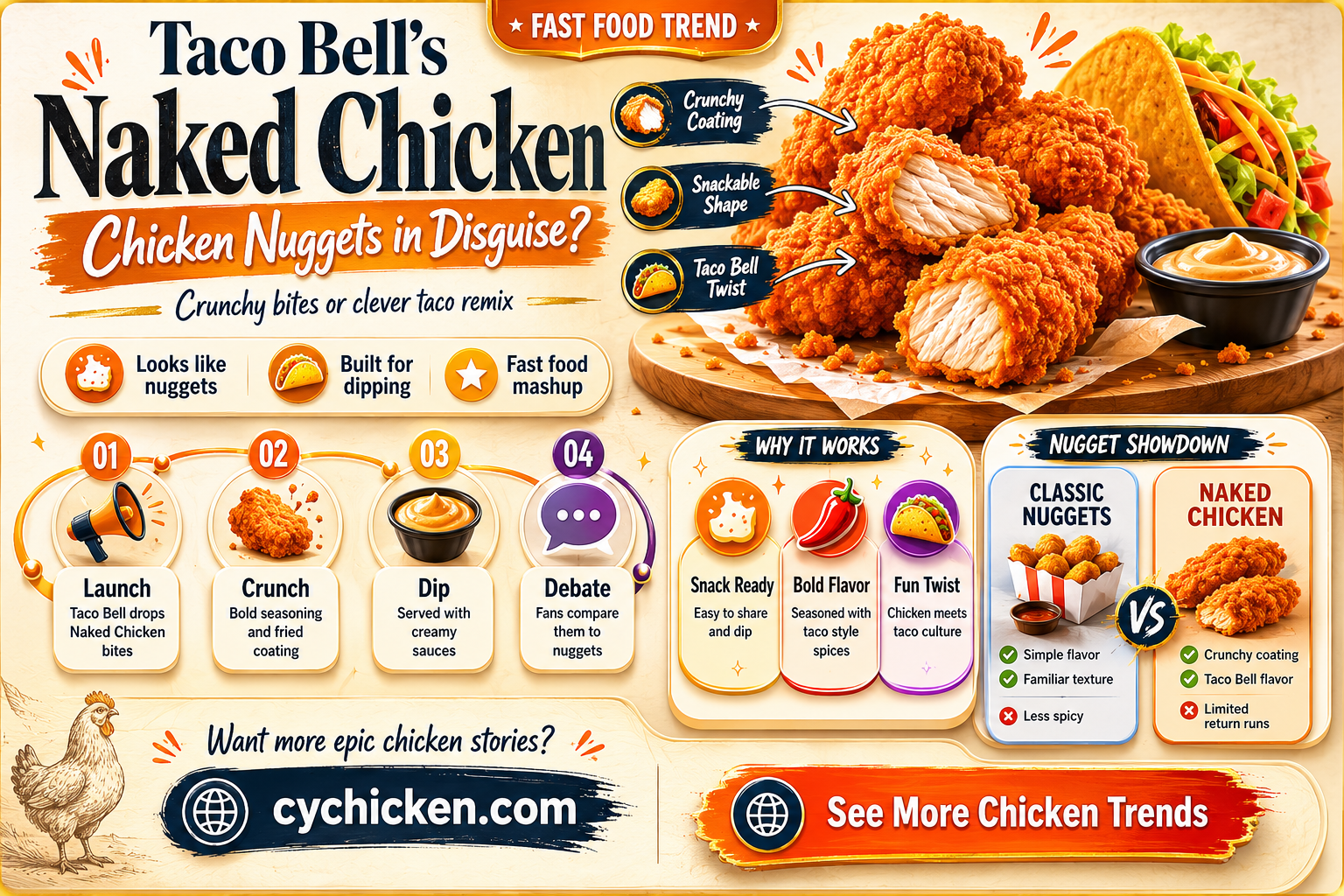 are taco bells naked chicken really just chicken nuggets