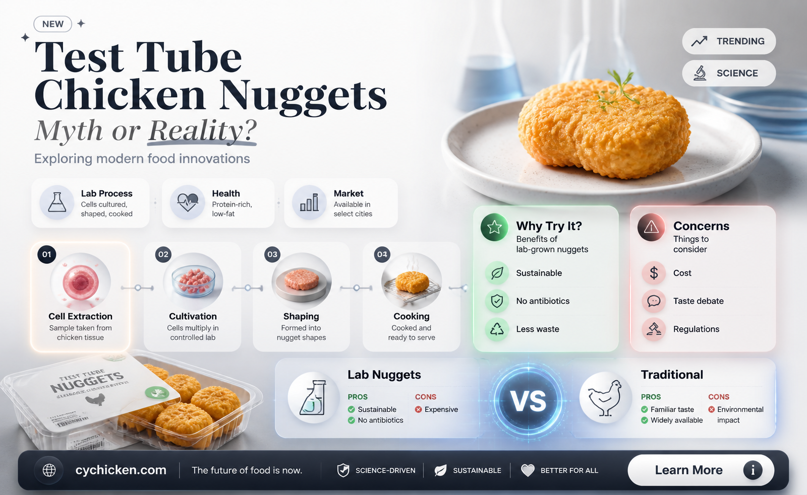 are chicken nugets made from test tube chicken