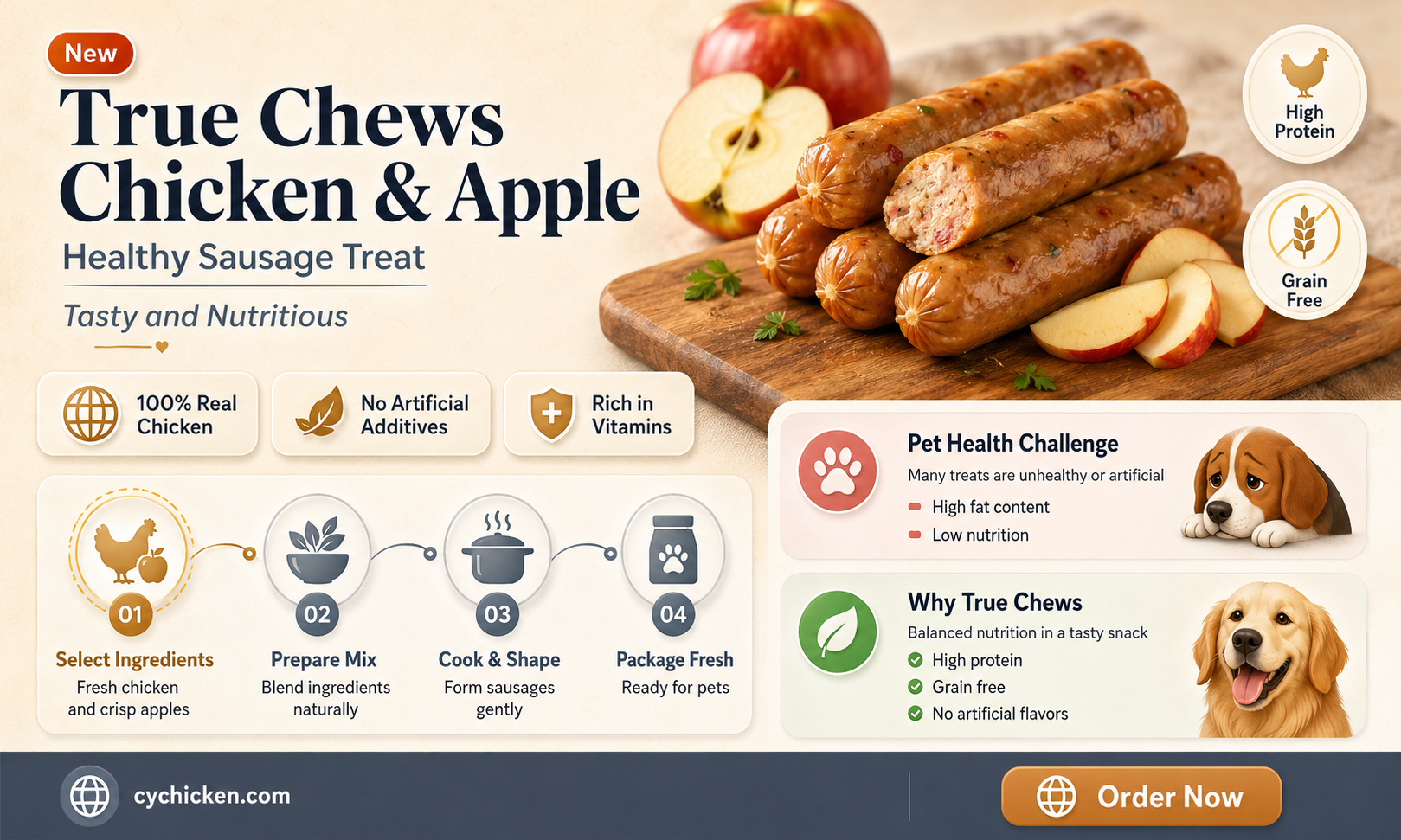 are true chews chicken and apple sausage