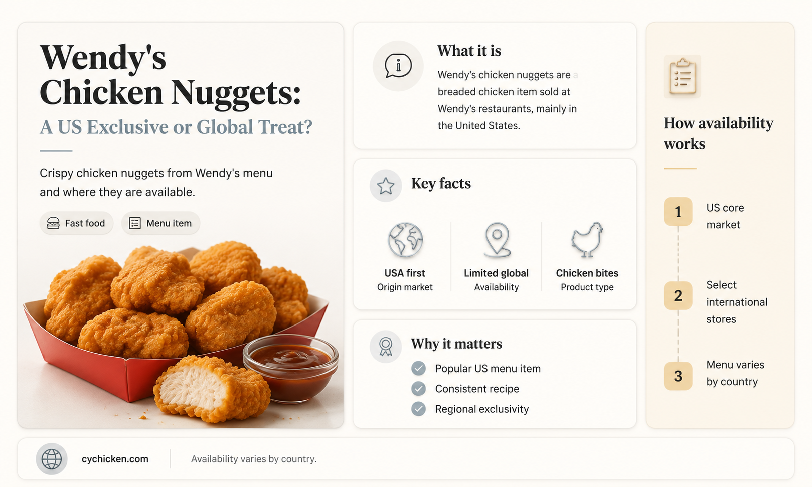 are wendys chicken nuggets only in the usa