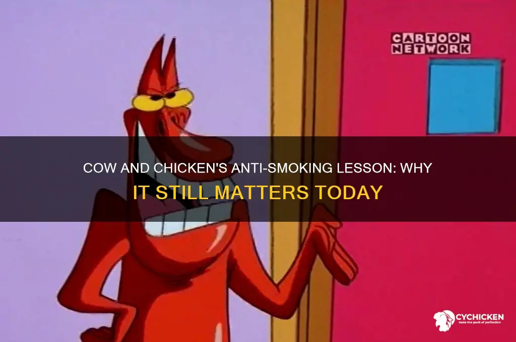 what a cartoon cow and chicken no smoking