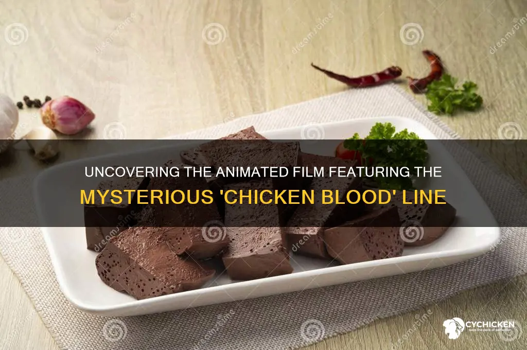 what animated movie has the line chicken blood