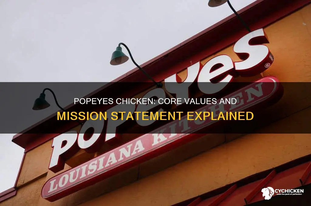 what are popeyes chicken values and mission statement
