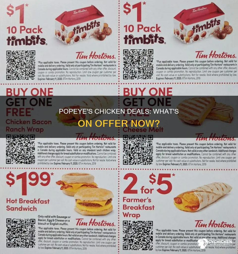 what are the current deals at popeye