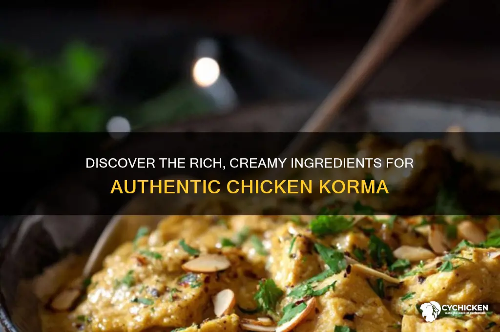 what are the ingredients for chicken korma