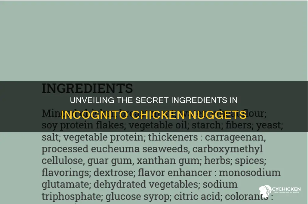 what are the ingredients in incognito chicken nuggets