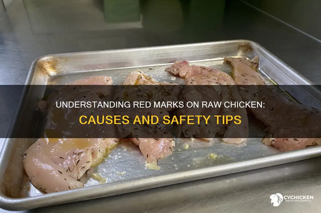 what are the red marks on raw chicken