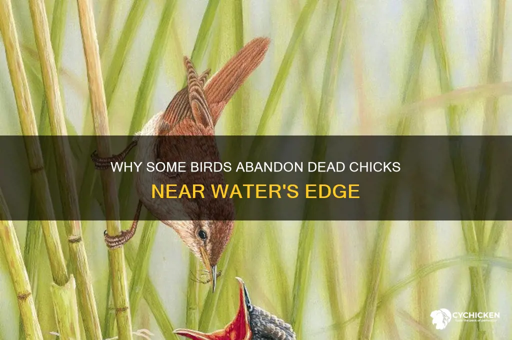 what bird leaves dead chicks by waters edge