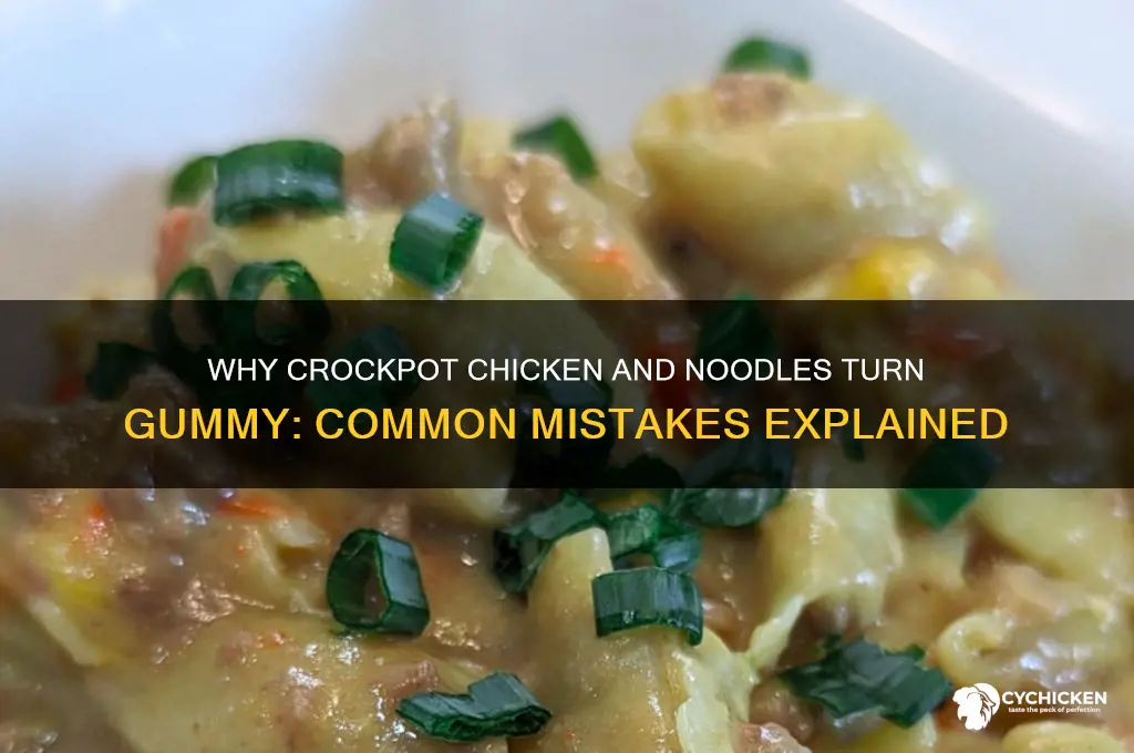 what caused crockpot chicken and noodles are gummy
