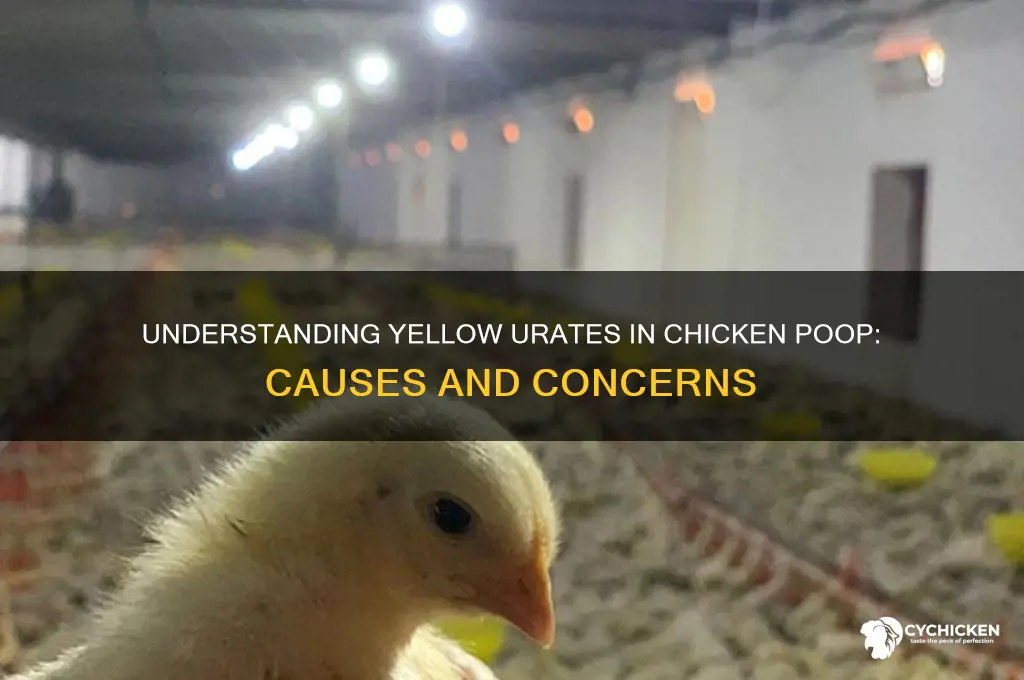 what causes yellow urates in chicken poop