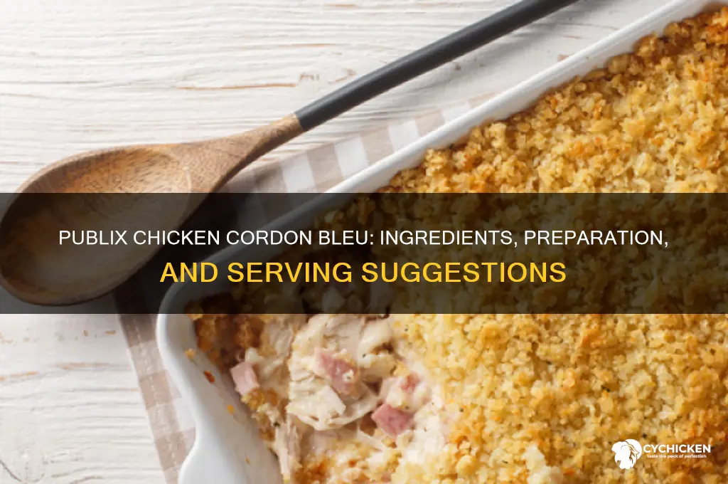 what comes on the publix chicken cordon bleu