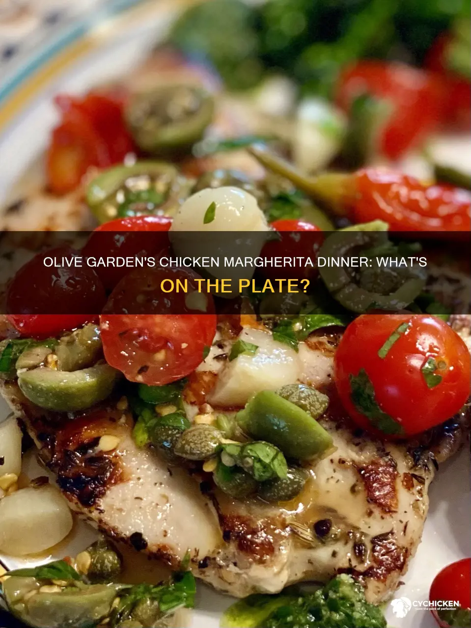 what comes witht the chicken margherita dinner at olive garden
