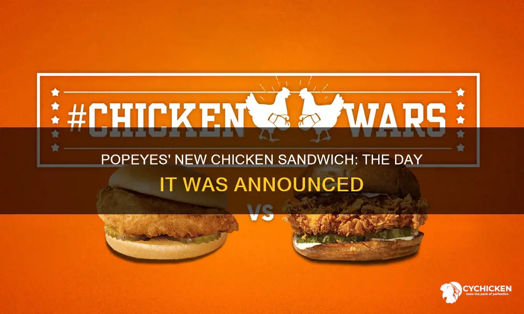 what day did popyess anounce its new chicken sadwhich