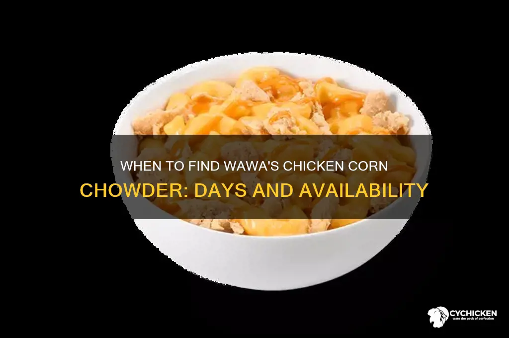 what days does wawa have chicken corn chowder