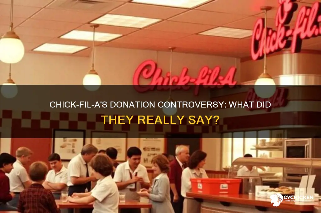 what did chick fi la say about donations