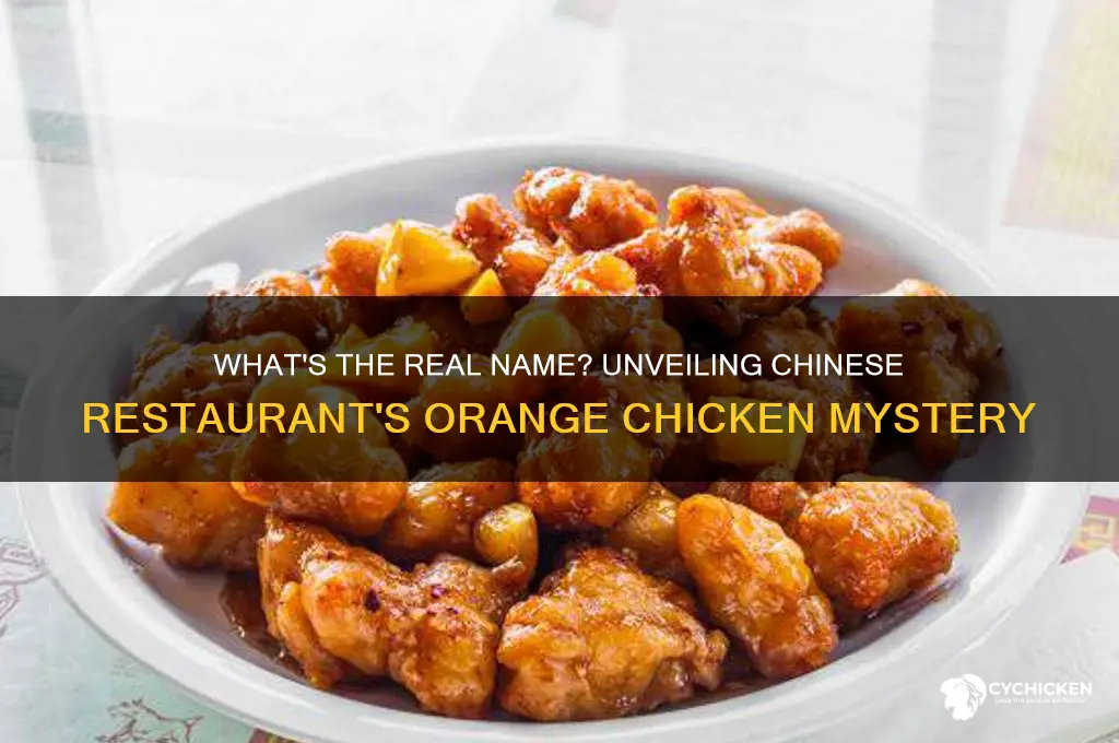 what do chinese restaurants call orange chicken