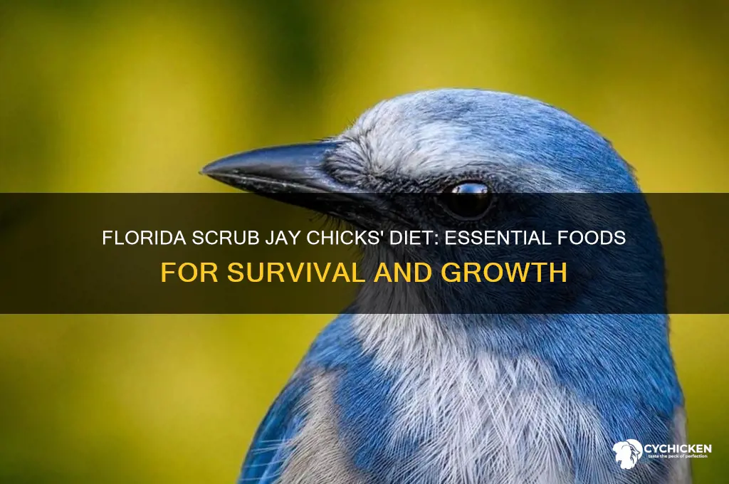 what do florida scrub jay chicks diet