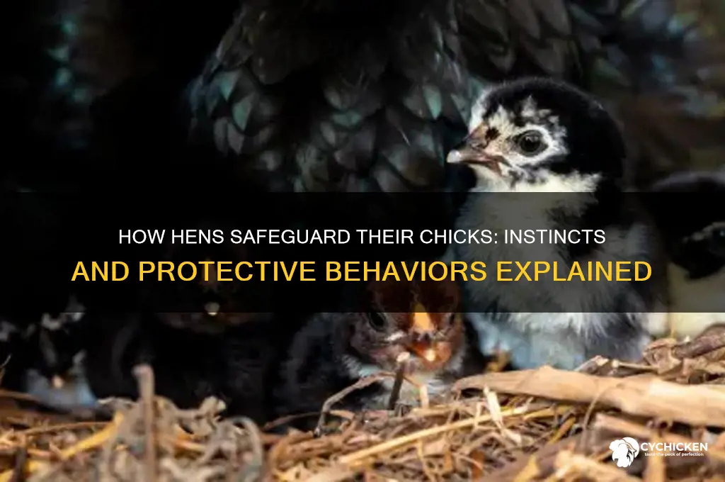 what do hens do to protect their chicks