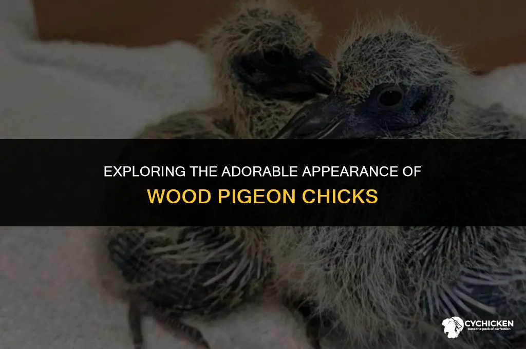 what do wood pigeon chicks look like