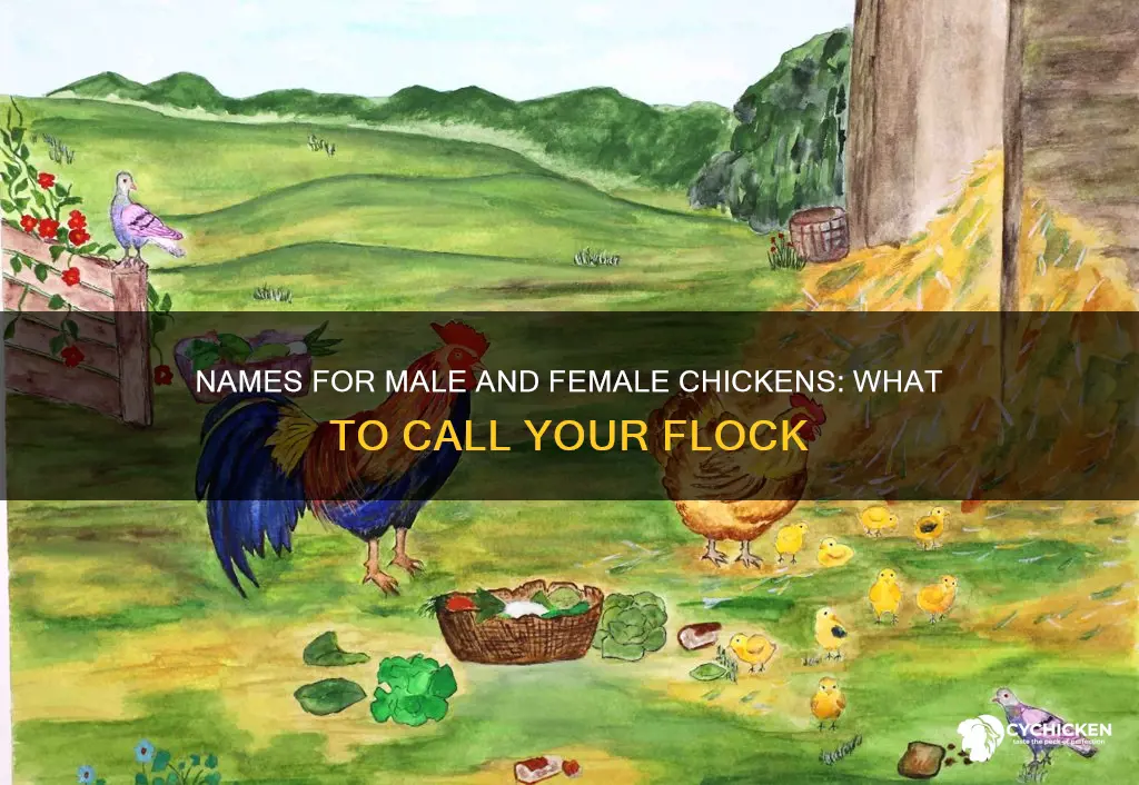 what do you call a male and female chicken