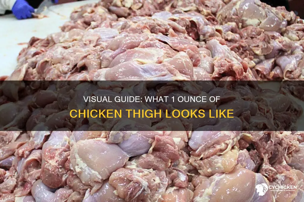 what does 1 oz of chicken thigh look like