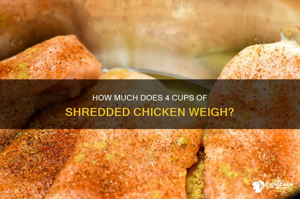 what does 4 cups of shredded chicken weigh