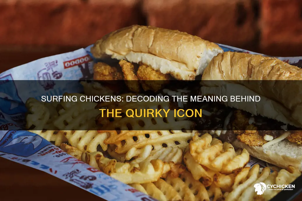 what does a chicken on a surfboard mean