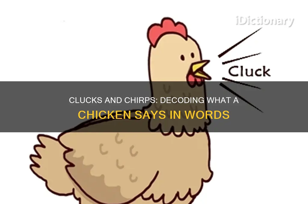 what does a chicken say in words